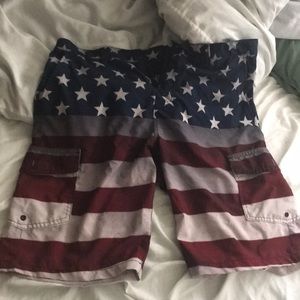Men’s USA Flag swim trunks